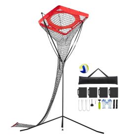 Volleyball Setter Training Equipment, Angle and Height Adjustable Volleyball Trainer, Portable Practice Net with Steel Base, Carrying Bag