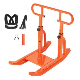 Weight Sled, Steel Power Sled, Fitness Training Sleds for Athletic Exercise Speed Improvement, Workout Equipment with Adjustable Height Handle