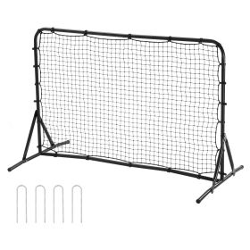 Soccer Rebound Trainer, 6x4FT Iron Soccer Training Equipment, Sports Football Rebounder Wall, Double-Sided Rebounding Net, Easy Assembly