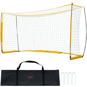 Portable Soccer Goal, 12x6 ft Adults Kids Backyard Soccer Net, Large Practice Soccer Net, Steel Fiberglass Structure Training Goal Set (Default: Default)